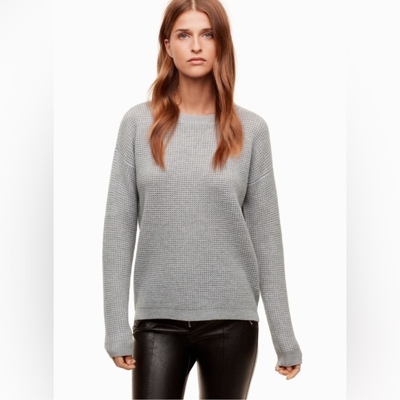 Aritzia Wilfred Free Isabeli Sweater- Merino Wool Waffle Knit Sweater-Size Large - Picture 2 of 12